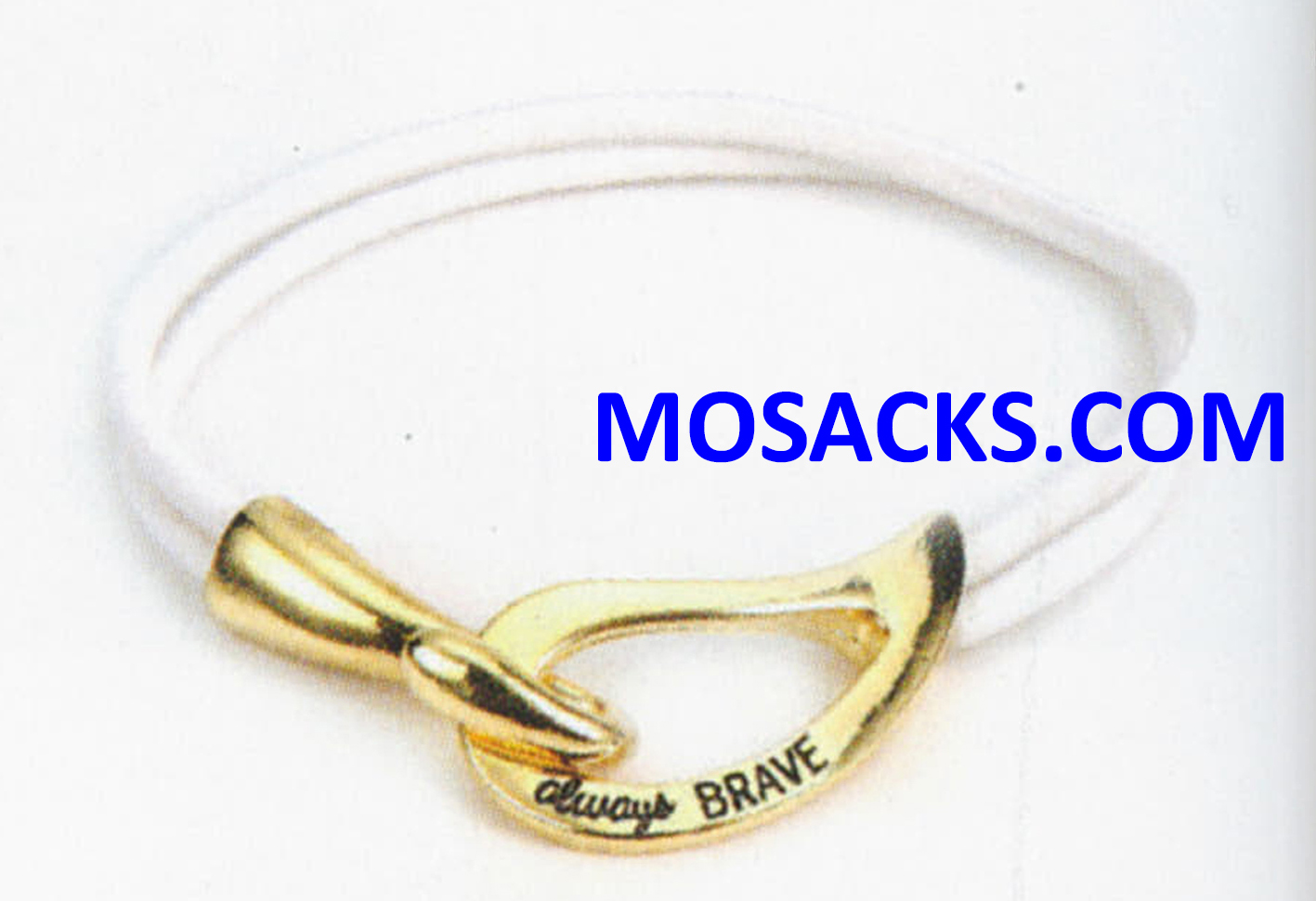 Alexa's Angels Always Brave Cancer Awareness Bracelet Gold White 452-220839