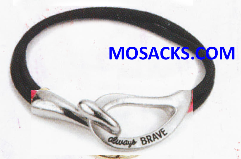 Alexa's Angels Always Brave Cancer Awareness Bracelet Rhodium Black 452-220846