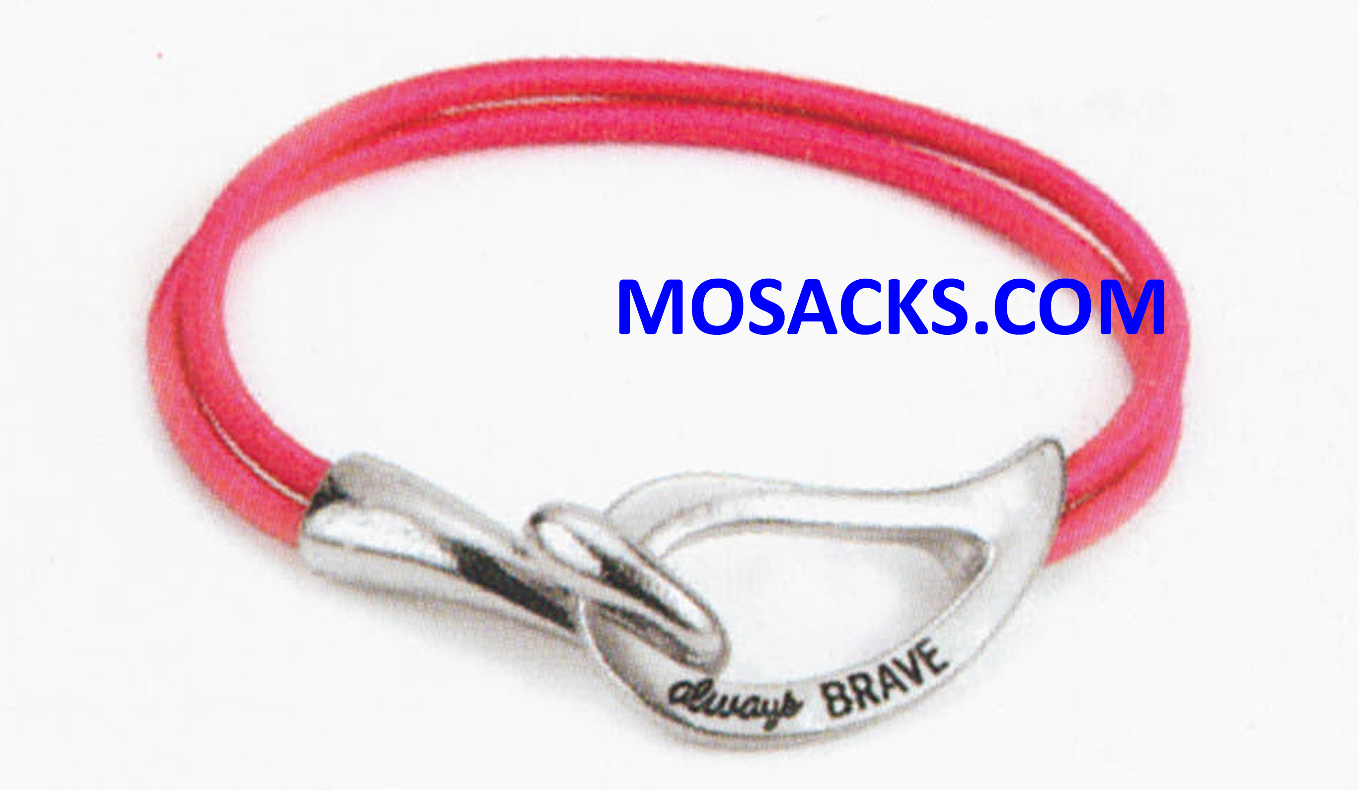 Alexa's Angels Always Brave Cancer Awareness Bracelet Rhodium Dark Pink 452-220840