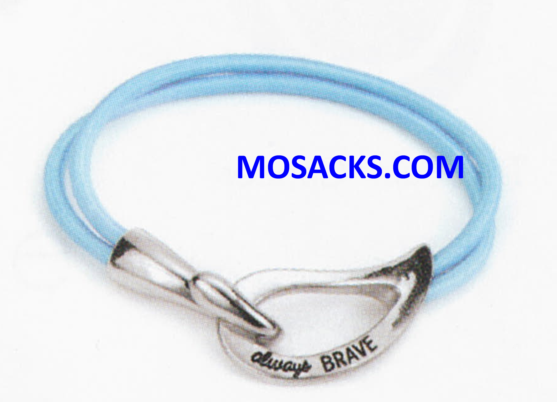 Alexa's Angels Always Brave Cancer Awareness Bracelet Rhodium Light Blue 452-220853