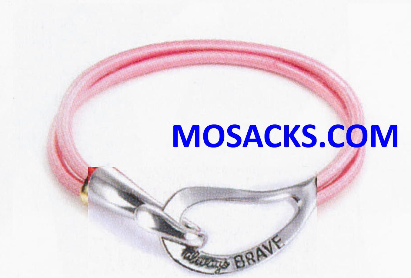 Alexa's Angels Always Brave Cancer Awareness Bracelet Rhodium Light Pink 452-220830