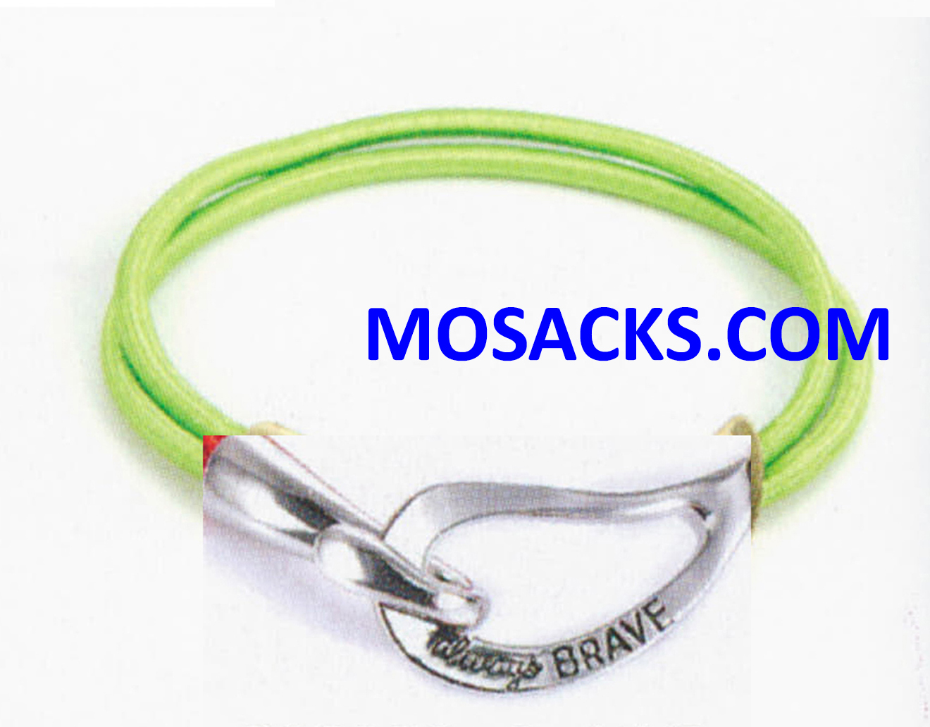 Alexa's Angels Always Brave Cancer Awareness Bracelet Rhodium Lime Green 452-220842