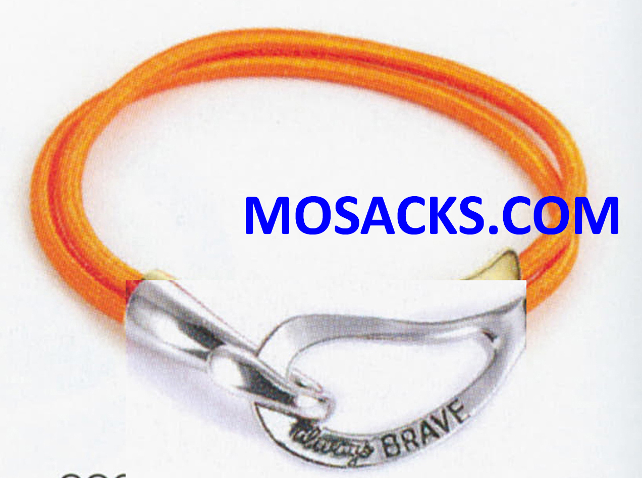 Alexa's Angels Always Brave Cancer Awareness Bracelet Rhodium Orange 452-220836