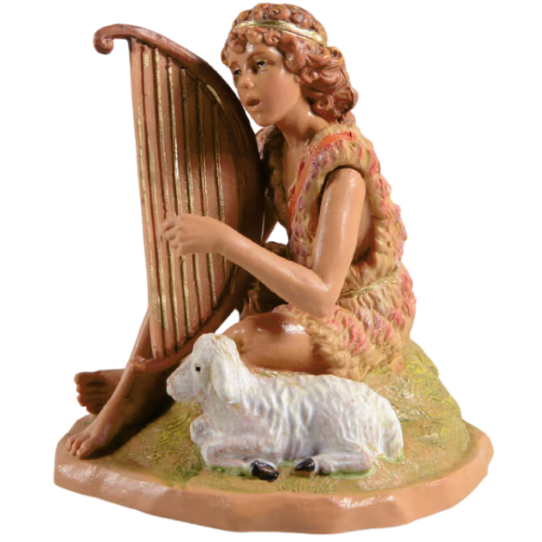 Azarel the Sitting Shepherd with Harp Fontanini 7.5" Collection Figurine