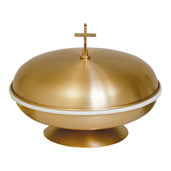 Baptismal Bowl Bronze With Plastic Liner And Cover 14.5 dia - K313