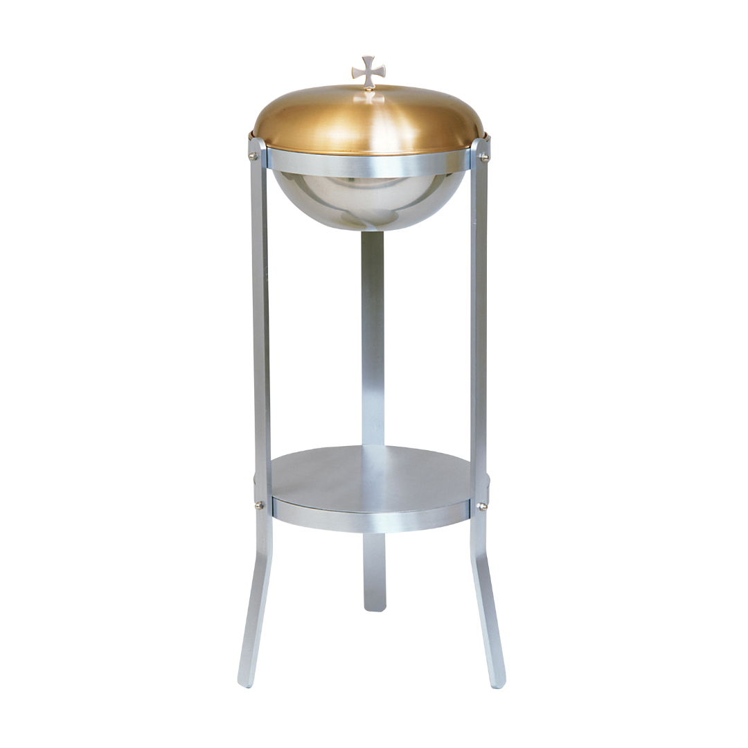 Baptismal Font Portable StainlessSteel Bowl Bronze Cvr Aluminum Stand