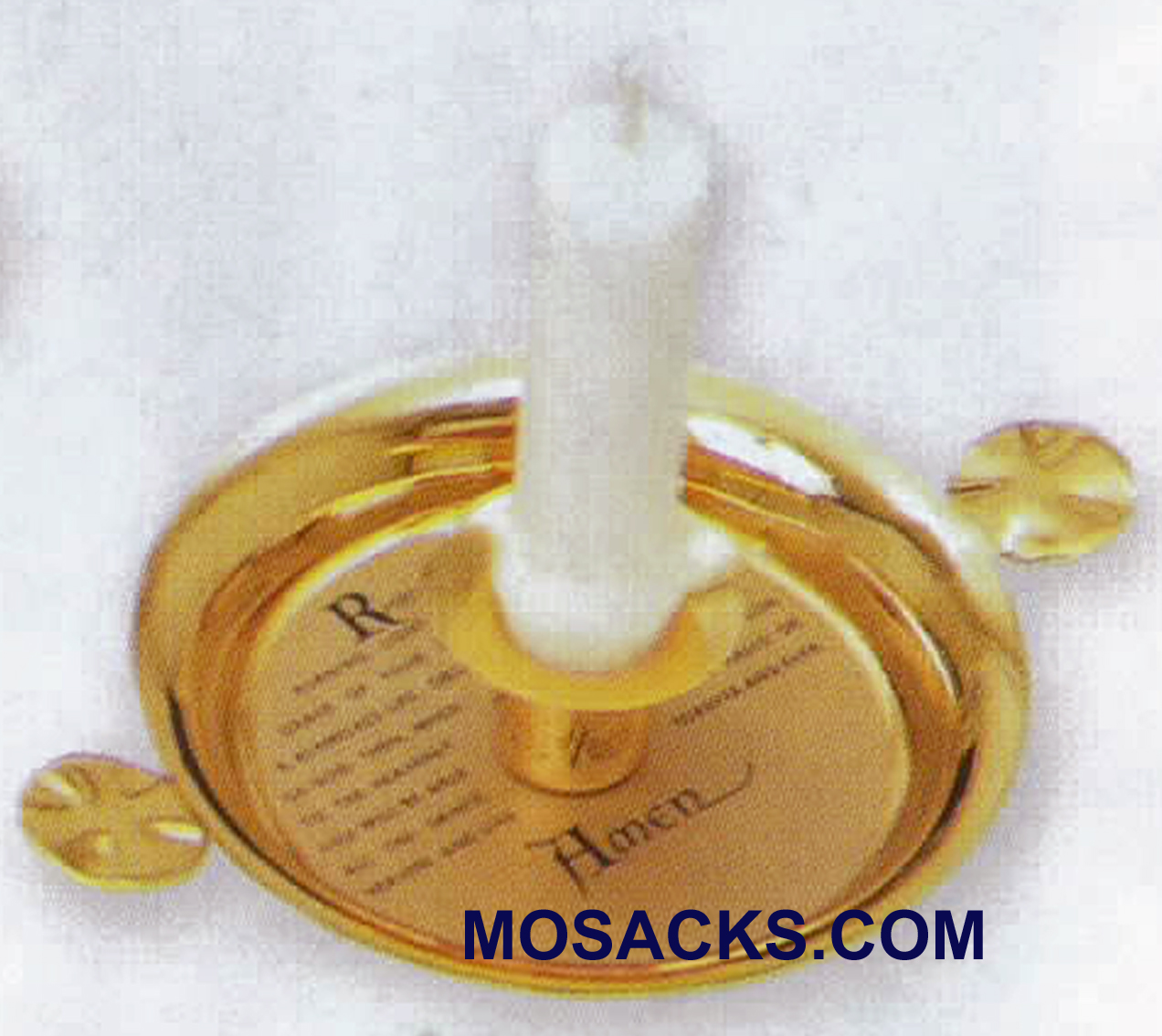 Baptismal Candlestick With Etched Prayer -K18 Gold or Silver