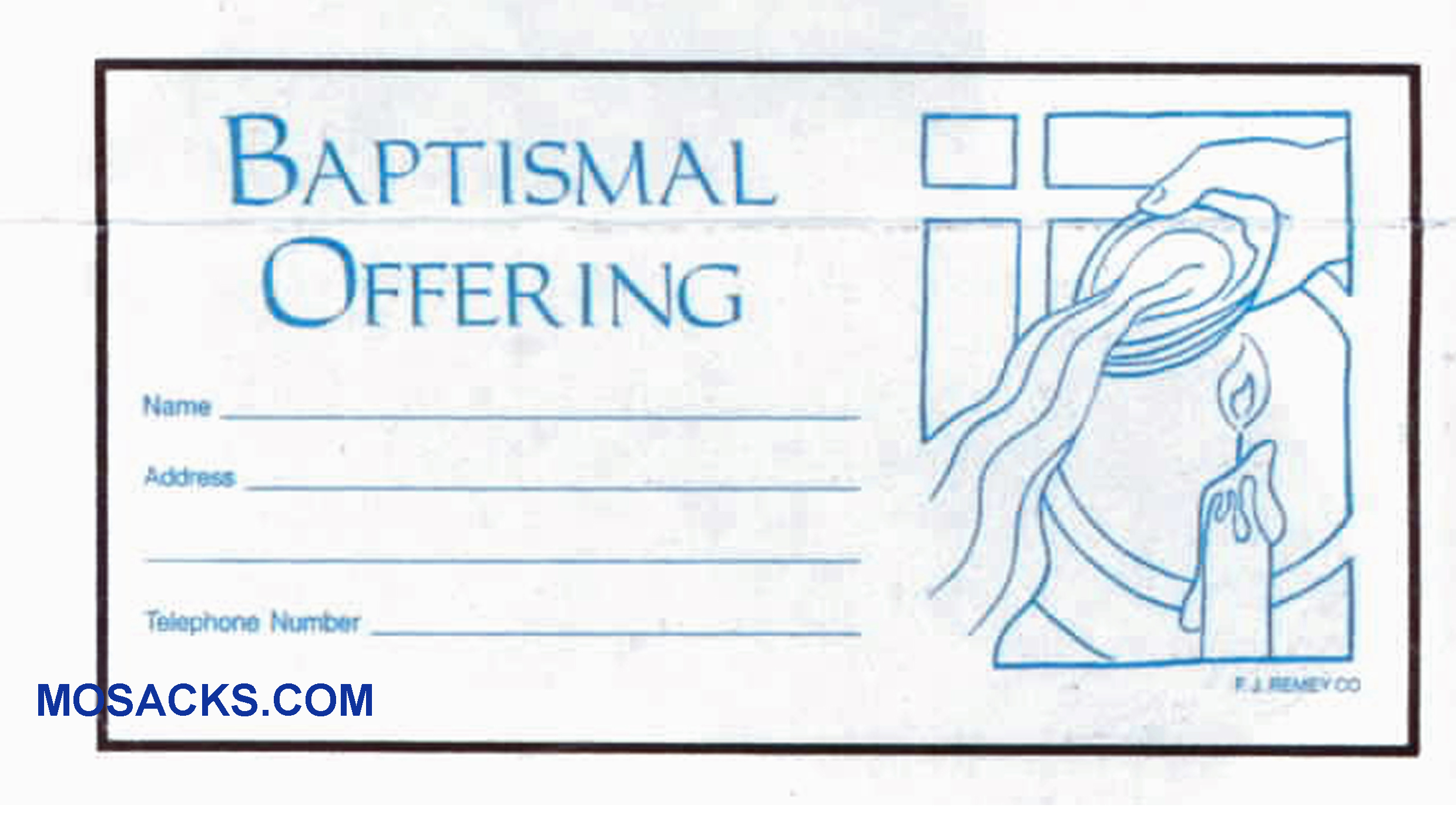 Baptismal Offering Envelope 6-1/4 x 3-1/8 #304-339