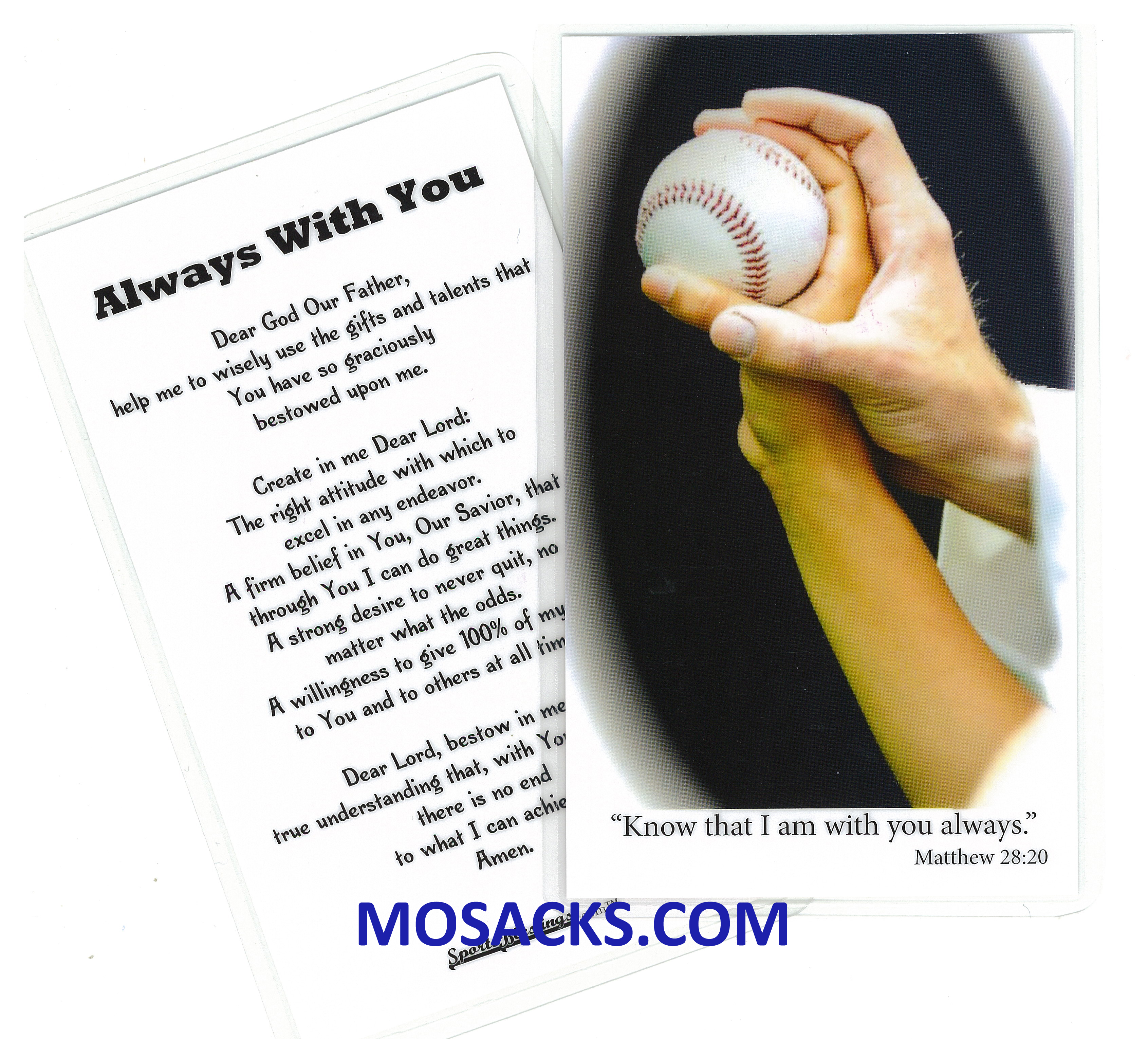 Baseball Sports Laminated Holy Card 477-BASEBALL PRAYER CARD