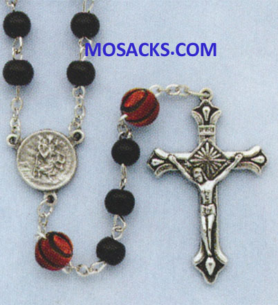 Basketball Black Glass Rosary 64-60965/BK/BSKT Sports Rosary