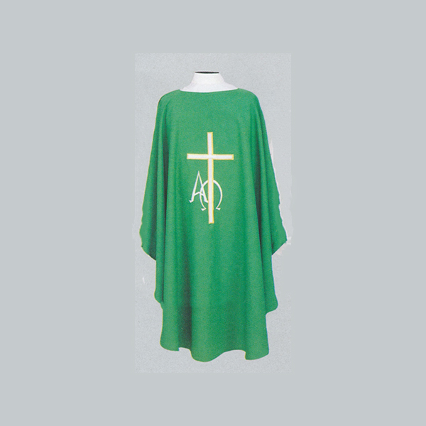 Beau Veste Alpha & Omega with Cross Chasuble design on front and back-997A