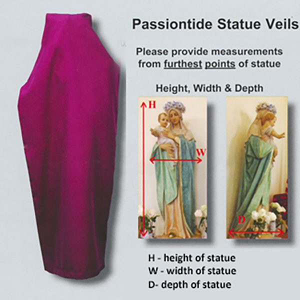 Beau Veste Passiontide Statue Veils fit 2-8' statues 10-Veil Passiontide