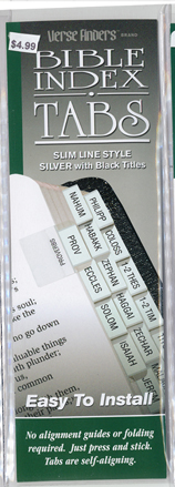 Bible Index Slim LineTabs SIlver Edged-76437