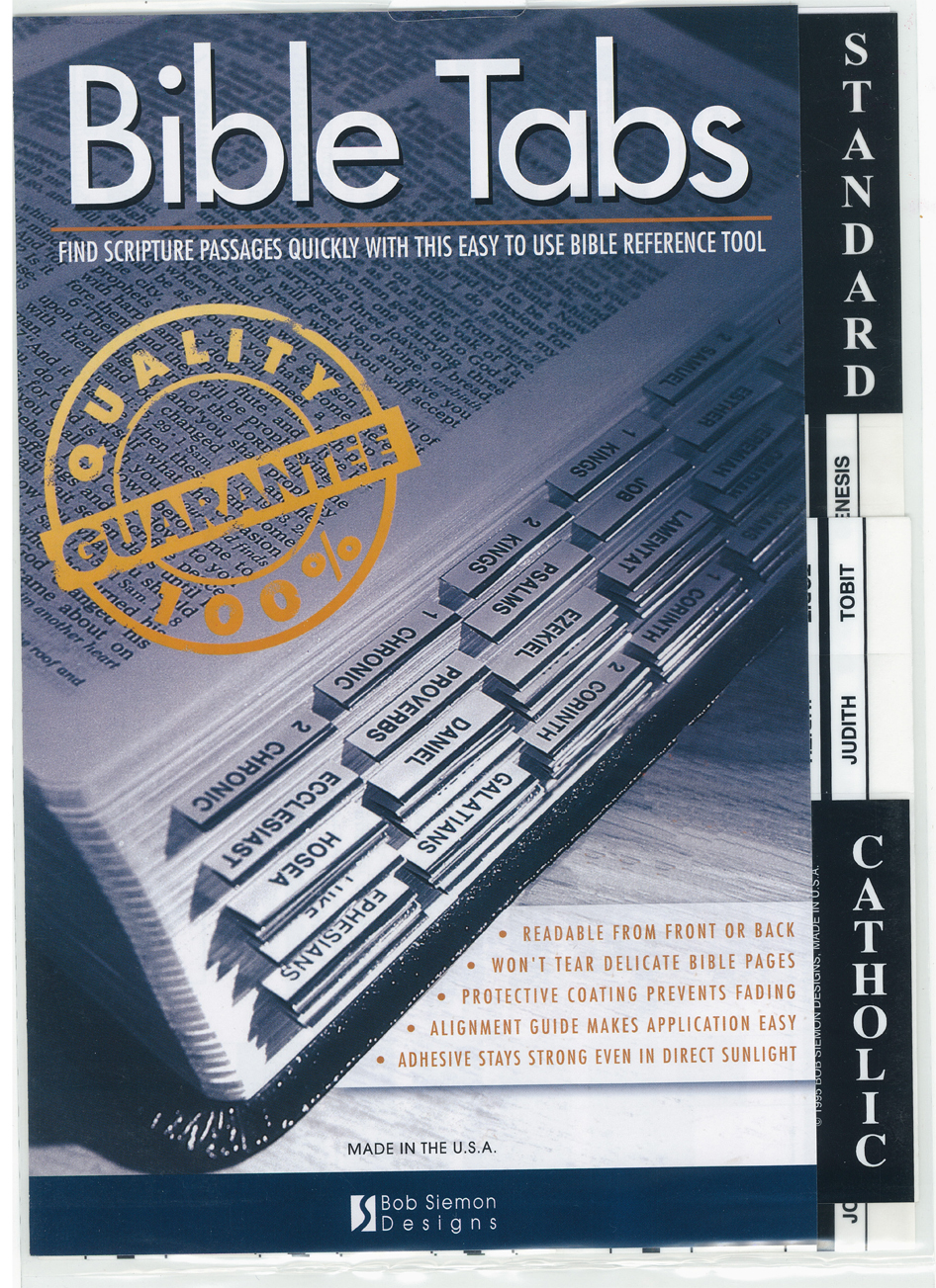 Bible Indexing Tabs Catholic Black Edged 510-374-0176