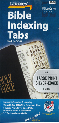 Bible Indexing Tabs Large Print Silver Edged 173-58344