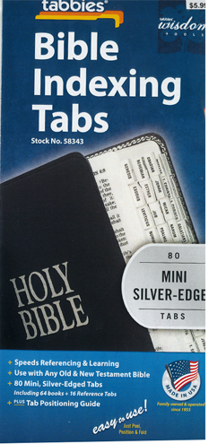Bible Indexing Tabs Mini Silver Edged 173-58343