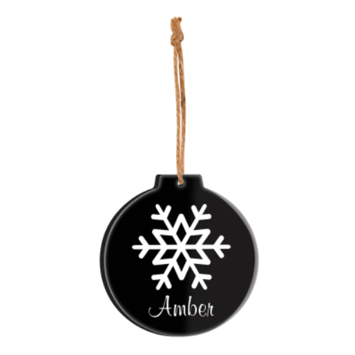 Black Acrylic Ornament (Personalized)