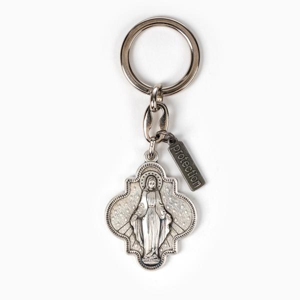 My Saint My Hero Blessed Mother Mary Key Ring Silver-4604SL