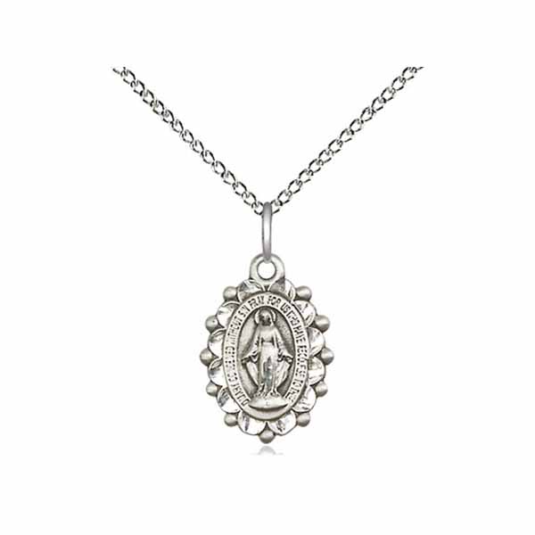 Bliss Miraculous Mary Necklace 5/8 x 3/8 6040 