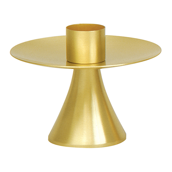 K Brand Brass Altar Candlestick 3.5" High 3" Base 1.5" Socket (K312)