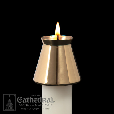 Brass Candle Follower New Style 3/4 Inches-92100101  Cathedral Candle Brass Candle Burner New Style 3/4 Inches-92100101.