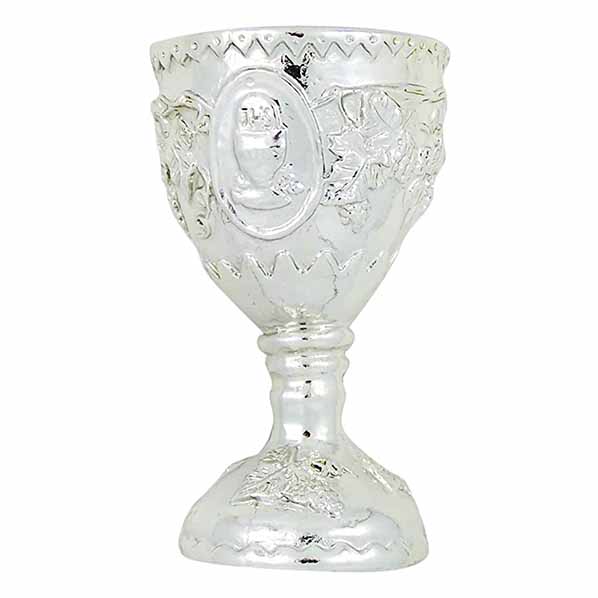 Chalice Cake Topper in silverplated resin 3.25 " tall 64-13620