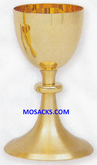 FREE SHIPPING Chalice - Gold Plated - Satin Finish Chalice 8-3/4" High and 4" diameter cup with 16 ounce capacity 14-K390