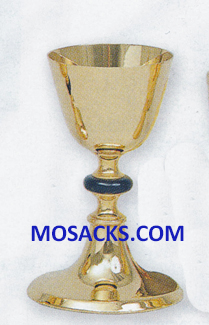 Chalice and Paten - Gold Plated Chalice is 7" High and 3-3/4" dia. Cup with 10 oz. cap. with 5-1/2" Scale Paten 14-K106  ?FREE SHIPPING