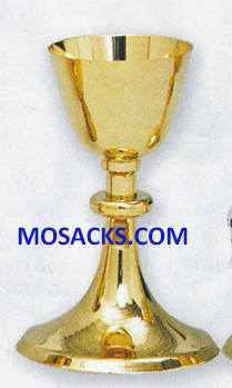 Chalice and Paten Gold Plated 8" H 3-3/4" dia. Cup, 10 oz. cap. 14-K441 FREE SHIPPING