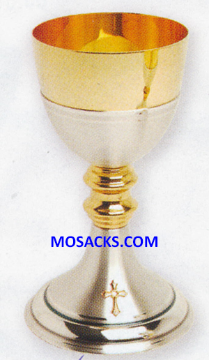 Chalice - Gold and Silver Plated Chalice 8" high and 4" diameter cup with 10 ounce capacity 14-K922