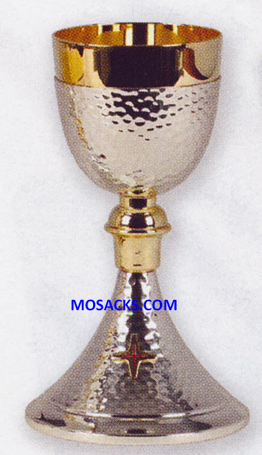 Chalice - Gold and Silver Plated Chalice is 8" High, 3-3/8" diameter Cup with 8 oz. capacity 14-K460