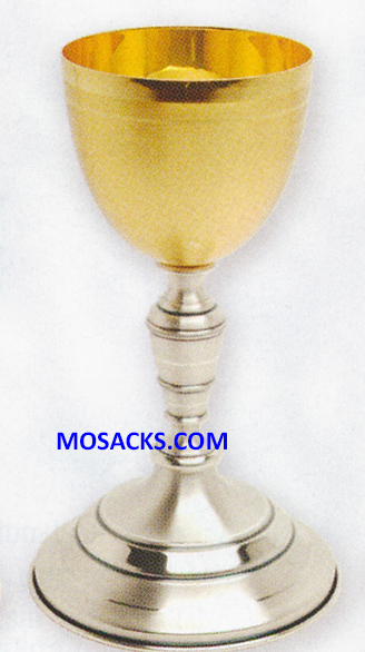 Chalice - Gold and Silver plated Chalice K921 measures 9-1/4" High with 4” diameter Cup with 12 ounce capacity and a 5-3/8” Base