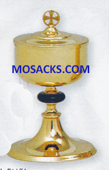 Ciborium - Gold Plated Ciborium is 8-3/4"High and 4-1/2" diameter Cup with 400 host capacity 14-K216  FREE SHIPPING