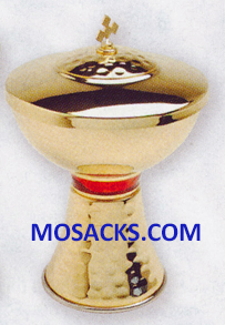 Ciborium - Gold Plated Ciborium is 6-3/4" High and 4-1/2" diameter Cup with 160 host capacity 14-K720  FREE SHIPPING