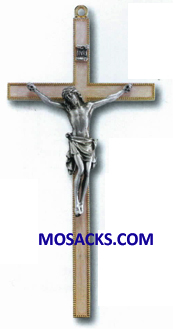 7 Inch Pearlized Gold Plated Crucifix 12-50P-7G9