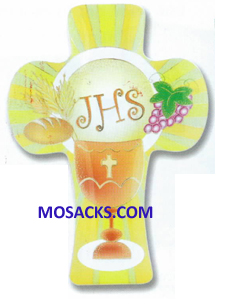 Communion Chalice And Host 4 Inch Laminated Cross 12-2558
