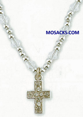 Crystal Cross Necklace 12-1732CR/606