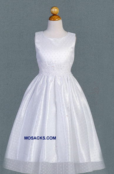 Communion Dress Polka Dot Tulle Tea Length -SP159