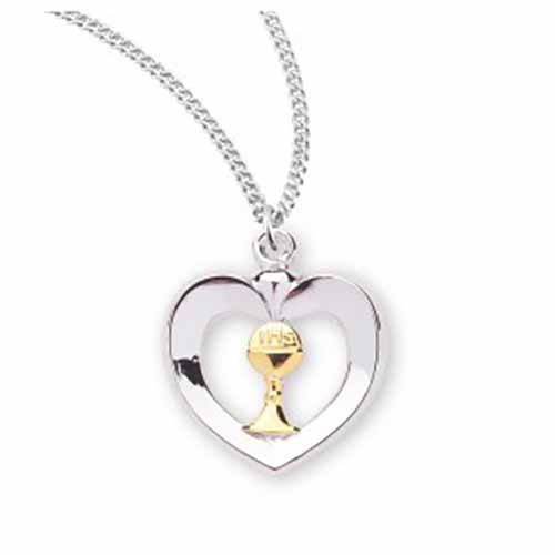 Communion Heart Chalice Necklace 147-S3718TT/18