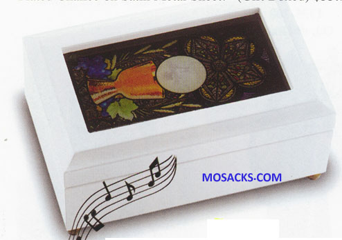 Communion Keepsake White Wood Music Box 12-684-687