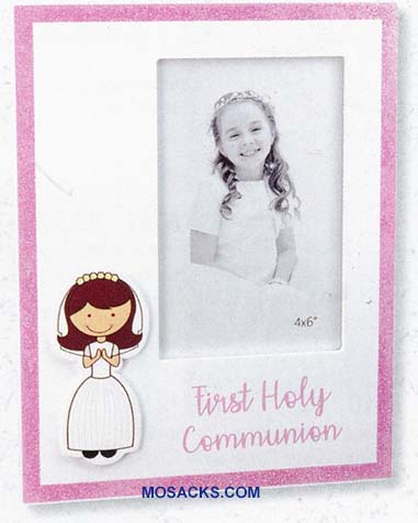 First Communion 7" x 9" Glitter Photo Frame Girl 5978