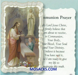 Communion Prayer Boy Scallop Edge Paper Holy Card 12G0-679