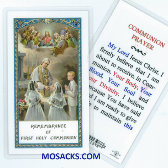 Communion Prayer Laminated Holy Card 12E24-697