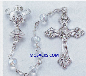 Communion Rosary 5mm Crystal Aurora Bead 12-01332CRBX