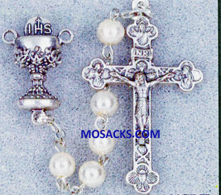 Communion Rosary 5mm Imitation Pearl Bead 12-01330SBX