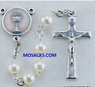 Communion Rosary 5mm White Pearlized Bead 12-01237WTBX