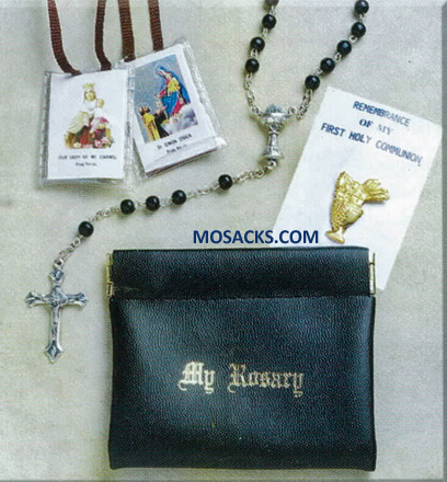 Communion Rosary Pin Scapular Set Boy 12-6043