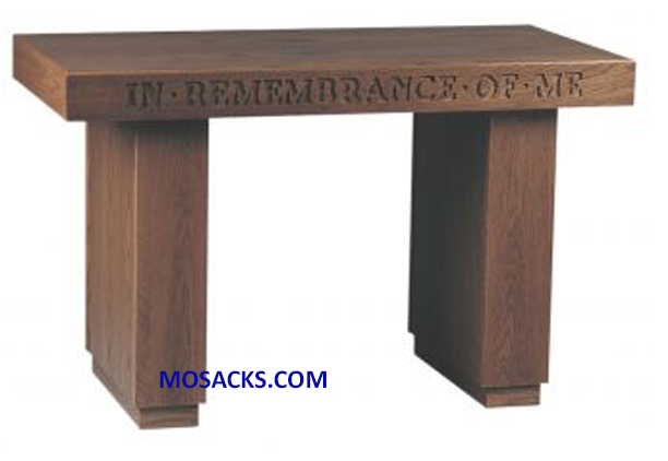 FREE SHIPPING on Communion Table - Wood Communion Table with inscription IN REMEMBRANCE OF ME 40-466 Measures 48" wide x 24" deep x 30" high