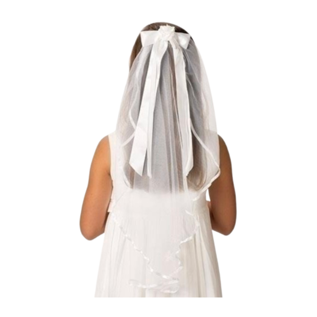 First Communion Veil Charlotte 20417 measures 25” long
