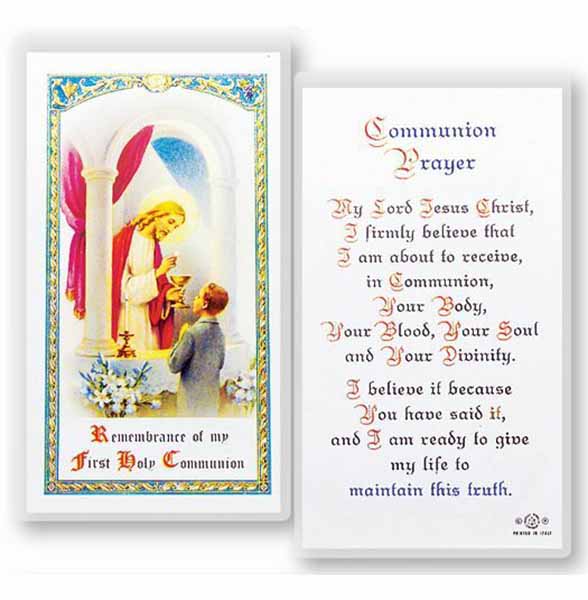 Communion Prayer Boy Laminated Holy Card 12E24-672